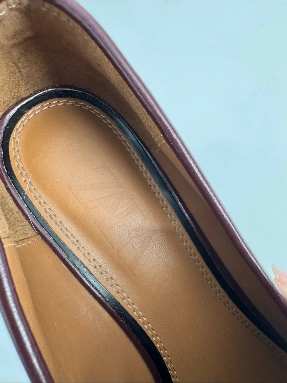 ZARA Burgundy Faux Leather Tassel Bit Loafers - Size EU 41